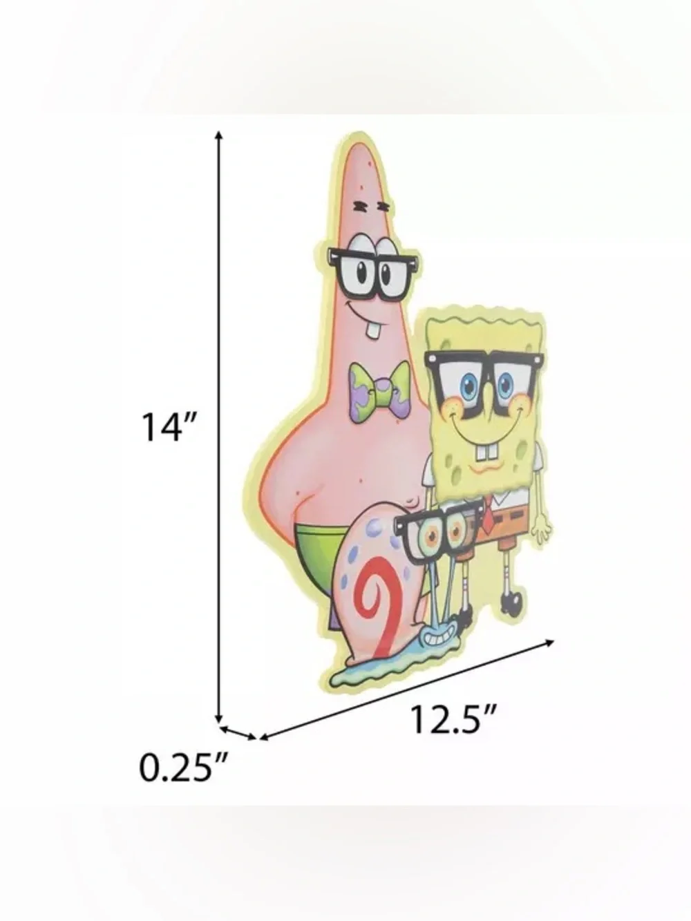 SpongeBob Gang Wearing Glasses Wood Wall Decor